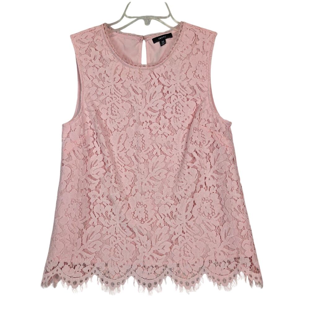 IMNYC Pink Floral Sheer Lined Lace Top Sm Balletcore Coquette Kawaii Chibi Tank